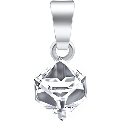 SILVEGO stříbrný přívěsek kostka se Swarovski Crystals Crystal CAL VSW4841P6C