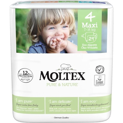 Moltex Pure & Nature Maxi Size 4 еднократни ЕКО пелени 7-14 kg 29 бр