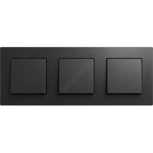 Legrand - Троен еднополюсен ключ № 1 с рамка NILOE STEP, черен (LR0038B)