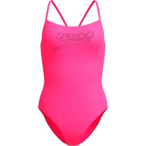 Speedo Дамски бански костюм Speedo Women's Endurance+ Logo Thin Strap One Piece Swimsuit - Margarita Pink - размер 46 (EU) (150-6087-0318)