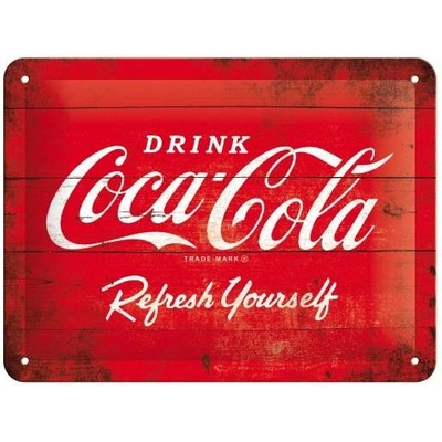 Postershop Plechová cedule - Coca-Cola (Červené logo) 15x20 cm