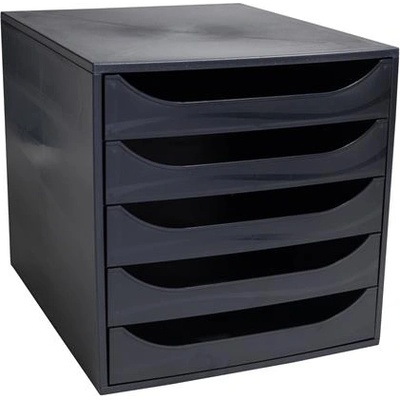 Exacompta Съхранение, пластмаса, 5 чекмеджета, EXACOMPTA "Ecobox ExoBlack", черен 229014D (229014D)