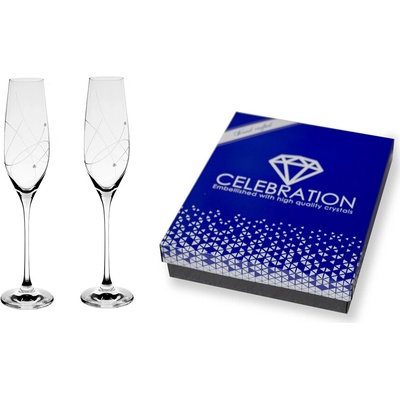 Bohemia Crystal sekt přátelská souprava galaxie Swarovski Preciosa 2 x 210 ml