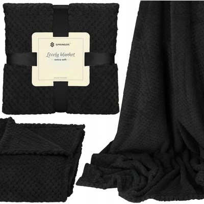 Springos polyester čierna Deka 220x200