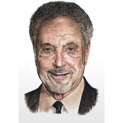 Tom Jones - kolorovaná reprodukce kresby