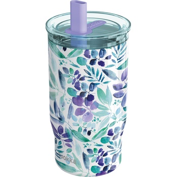 Quokka Mist Violet Blooms термо чаша със сламка, 720 мл (40165)
