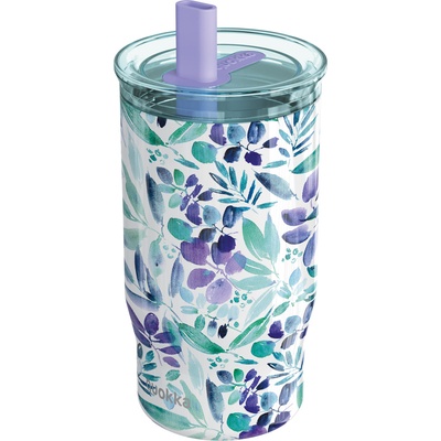 Quokka Mist Violet Blooms термо чаша със сламка, 720 мл (40165)