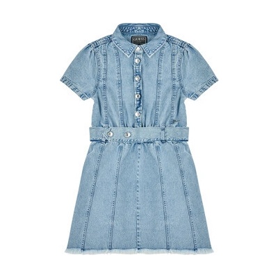 Guess krátke šaty Cotton light denim modrá