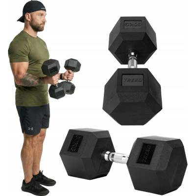 XTREXO Potažené pogumované činky s pevnou hmotností 30 kg