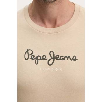 Pepe Jeans Памучна тениска Pepe Jeans Eggo в бежово с принт PM508208 (PM508208)