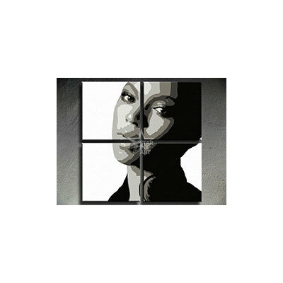 Ručne maľovaný POP Art obraz BEYONCÉ - 80x80 cm