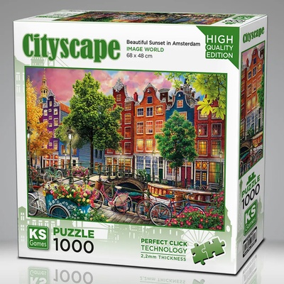 KS Games - Puzzle Beautiful Sunset In Amsterdam - 1 000 piese