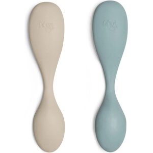 Citron Силиконови лъжици Citron - 2 броя, бежова и синя (Silicone_Feeding_Spoon_Short_Set2) - ozone