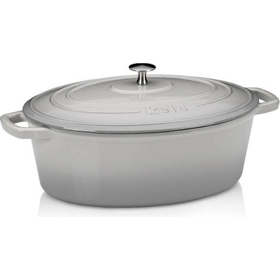 Kela Чугунена овална тенджера kela calido с капак - 33 х 26 см (6 л) - светлосива (kela 12608)