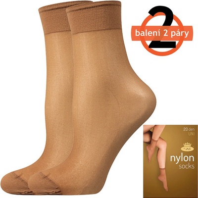 Lady B Nylon 20 DEN Silonové ponožky 6x2 páry visone
