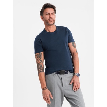 Ombre Clothing Мъжка класическа памучна тениска BASIC - тъмносиня Ombre Clothing | Sin | МЪЖЕ | S