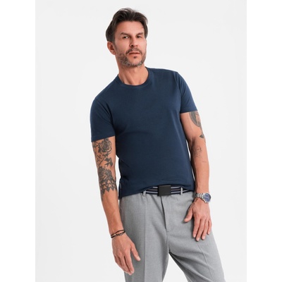 Ombre Clothing Мъжка класическа памучна тениска BASIC - тъмносиня Ombre Clothing | Sin | МЪЖЕ | S