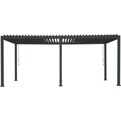 Outdoor Creations Hliníkovo-ocelová pergola s vyčnívajícimi lamelami ALUSTEEL 300x600cm 6 stojek Antracit