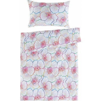 TipTrade satén obliečky Bloom s veľkými kvetmi ibiškov Bedtex Exclusive 100% prémiová bavlna 70x90 140x200