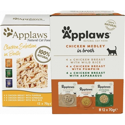 APPLAWS Cat Chicken Medley in Broth Multipack 12 x 70 g