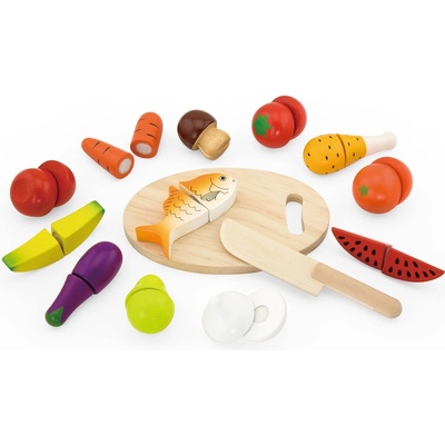 Viga Toys Дървен комплект Viga - Хранителни продукти за рязане (44579)
