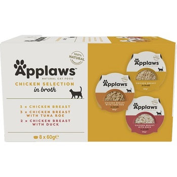 Applaws Chicken Selection Консерва за котки, пилешки избор в бульон 8 x 60 г