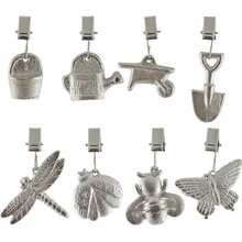 Esschert Design Závaží na ubrus Garden litina stříbrná 5x1x7cm 8ks