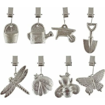 Esschert Design Závaží na ubrus Garden litina stříbrná 5x1x7cm 8ks
