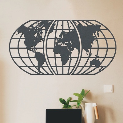 dřevo života 3 dílna mapa světa Global Zvolte barvu dekoru: Antracitová, Rozměry (cm): 156x80