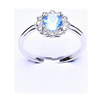 Čištín zlatý přírodní topaz sky čiré zirkony T 1495