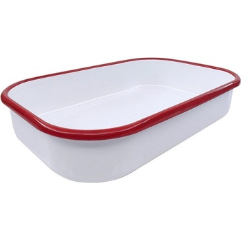 Voltz Тава за печене Oliver Voltz OV51222KS41, Правоъгълна, 41 см, Емайлирана стомана, Индукция, Бял/червен (OV51222KS41)