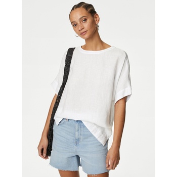 Marks & Spencer Бяла дамска блуза с лен Marks & Spencer Marks & Spencer | Byal | ЖЕНИ | 46