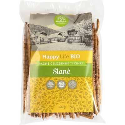 Happy Life Tyčinky BIO Ražné celozrnné slané 120 g