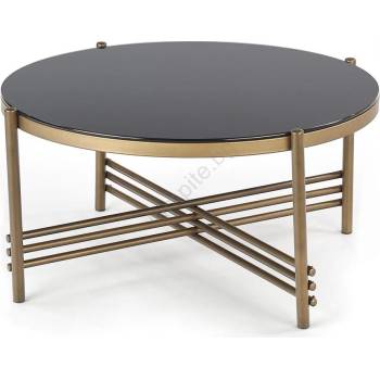 Halmar Масичка за кафе ISMENA 41x80 cm златист/черен (HA0128)