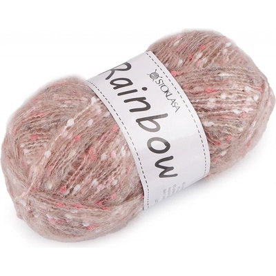 Pletací příze mohérová Rainbow 100 g, střední, 13 (01-7) béžová světlá