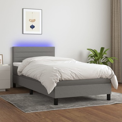 vidaXL 3133208 Boxspring postel s matrací a LED textil / barva Tmavě šedá