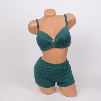 Дамски макси бански в опалово зелено - чашка d