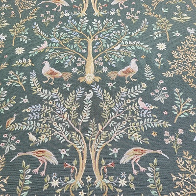 Gobelínová látka WILLIAM MORRIS zelený šíře 280 cm