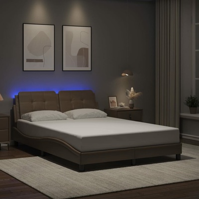vidaXL 11461.3214100 Rám postele s LED bez matrace Zadar cappuccino
