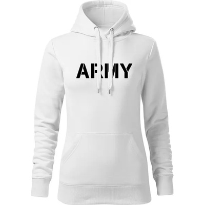 DRAGOWA дамски суитшърт с качулка, Army, бял, 320г/м2 (5933)