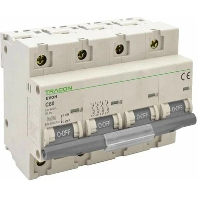 Tracon 4-pólový C 80A 4P 10kA EVOH480