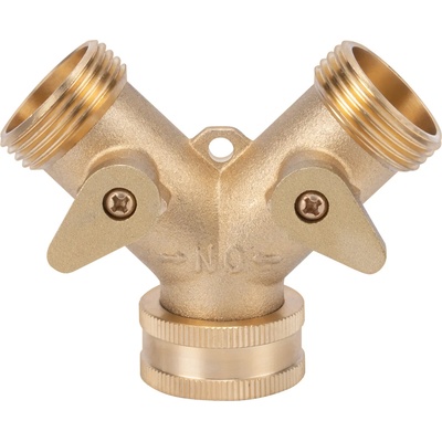 PALISAD Разклонител 2-канален, регулируем, външна и вътрешна резба 3/4, месингов// Palisad 665238 (665238)