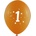 Globos Festival БАЛОНИ 10 БР. 12" - 30 СМ С ПЕЧАТ - ЦИФРА 1
