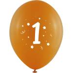 Globos Festival БАЛОНИ 10 БР. 12" - 30 СМ С ПЕЧАТ - ЦИФРА 1