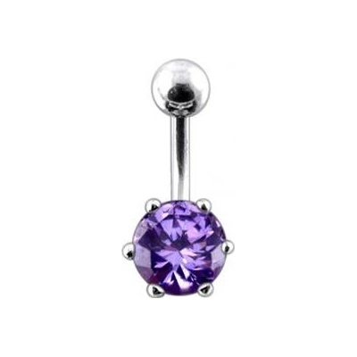 Šperky4U stříbrný piercing do pupíku se zirkonem BP01025-A