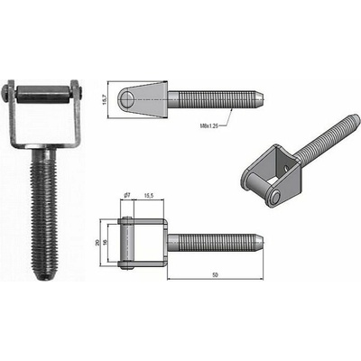 Skoba ok. k zašroubování M8x50 Bzn 66030530