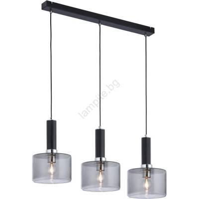 JUPITER 1860 - VA3 - Полилей на въже VANES 3xE27/60W/230V сребърна/черна (10701860)