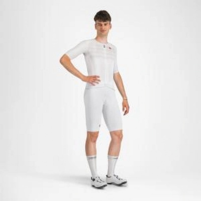 Castelli krátke s trakmi Free Aero Race biela