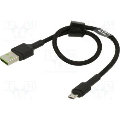 Green Cell KABGC23 USB 2.0, USB A vidlice, USB B micro vidlice, 0,3m, černý
