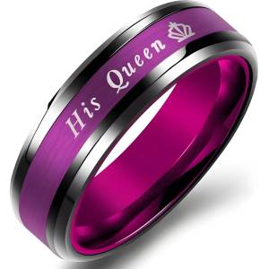 HARAHU Пръстен My Queen - Черен / Лилав / 62mm KP32110